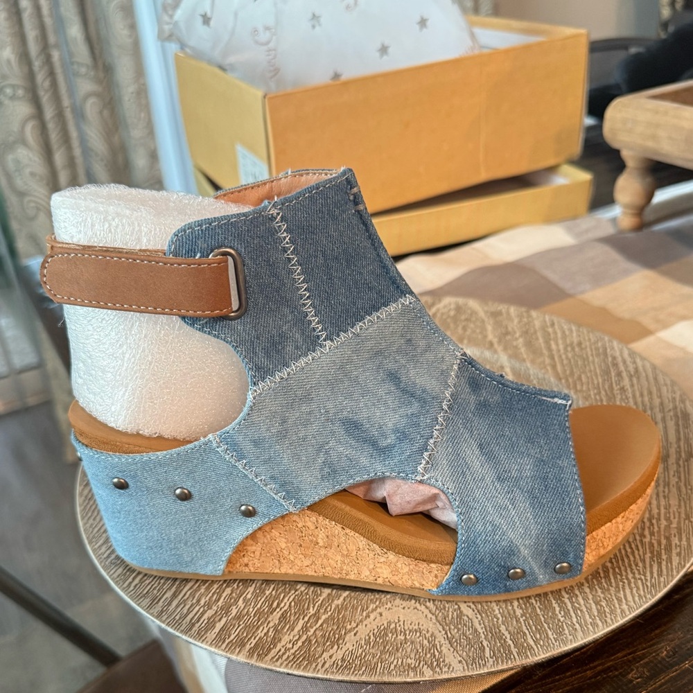 Very G Lala Denim Wedges New - Picture 4 of 10